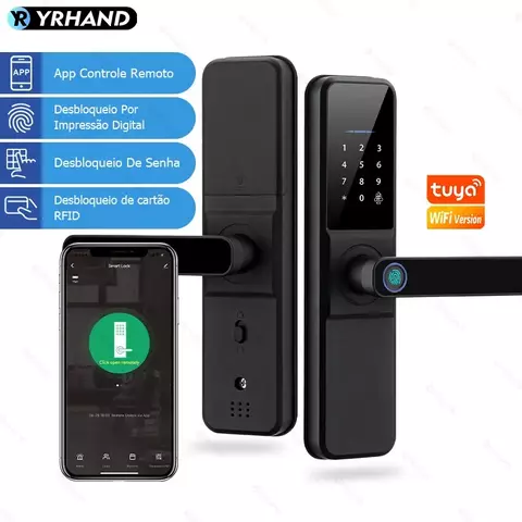 Do brasil tuya wifi biometria fechadura eletronico digital português impressão b