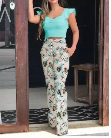 Conjunto Verão Floral Praia