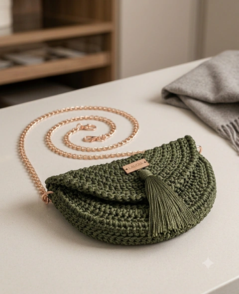 CLUTCH MACRAMÊ MEIA LUA VILLA BENEDITA