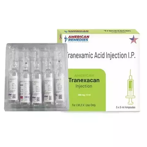 Tranexacan (Acido Tranexamico) 500 mg/5 ml Caja con 5 ampolletas - buy online