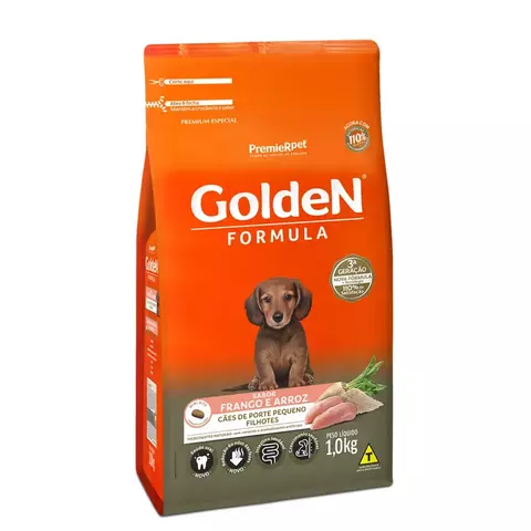 Ração Golden Fórmula Cães Filhotes Raças Pequenas Frango e Arroz 1 kg