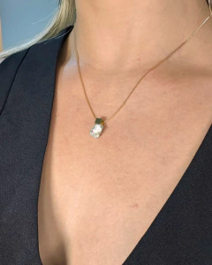 COLAR CUBO AMAZONITA