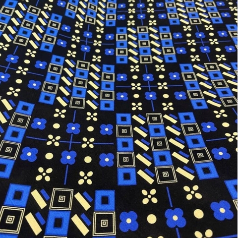 TECIDO PLANO VISCOLINHO ESTAMPADA - RETRO PRETO - 1,50M DE LARGURA