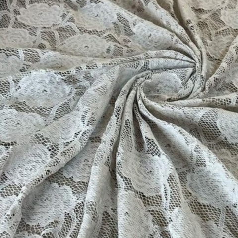 TECIDO PLANO RENDA DE POLIAMIDA AREIA 1,47 DE LARGURA