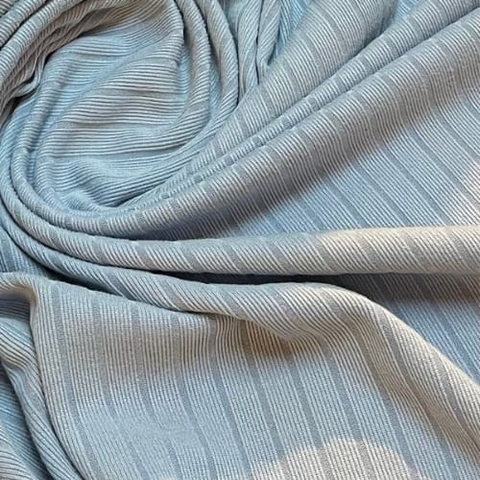 MALHA CANELADA BRUSH - AZUL BEBÊ - 1,63M DE LARGURA