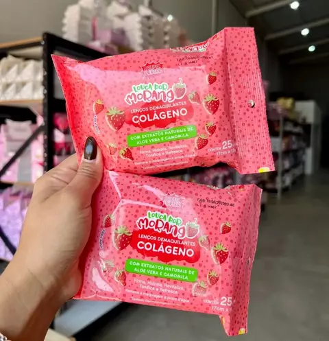 Lenço Demaquilante Louca por MORANGO SUPER PODERES