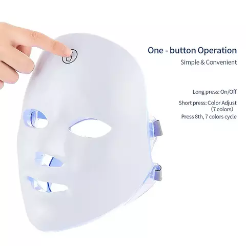 Máscara facial recarregável com led, 7 núcleos, fóton, máscara de beleza, r