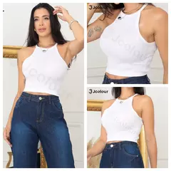 Imagem do Kit com 3 Regatas Femininas – Alça Fina, Modelo Sem Ombros