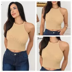 Kit com 3 Regatas Femininas – Alça Fina, Modelo Sem Ombros - loja online