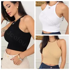 Kit com 3 Regatas Femininas – Alça Fina, Modelo Sem Ombros - comprar online