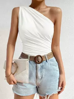 Imagem do Regata Feminina Um Ombro Plissada