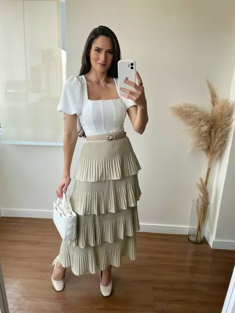 Saia Plissada 4 Babados, 4 Marias, 4 Camadas - comprar online