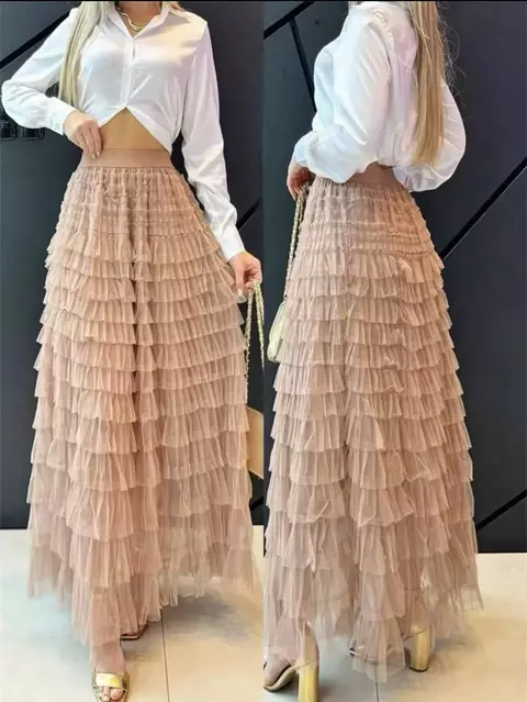 Saia de Bolo Varias Cores Elegante Moda 2026 - comprar online