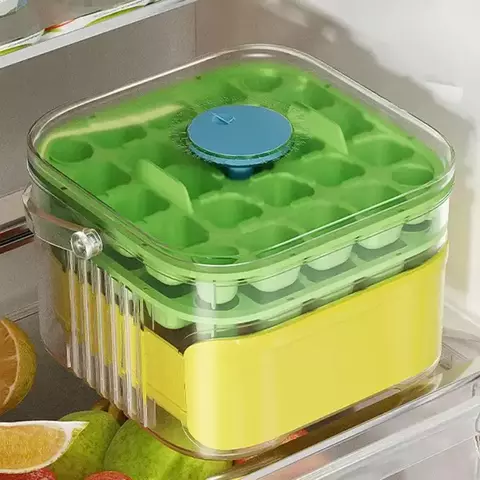 Molde de cubo de gelo de 50 grades, grande capacidade, reutilizável, fabricante de gelo doméstico, camada dupla, caixa de armazenamento de gelo, bande