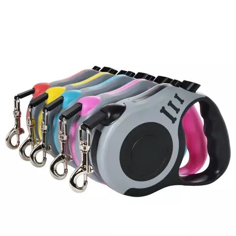 Coleira para cães pequenos, 3m, 5m, gato, automática, retrátil, durável, chumbo de nylon, filhote de cachorro, viagem ao ar livre, caminhada