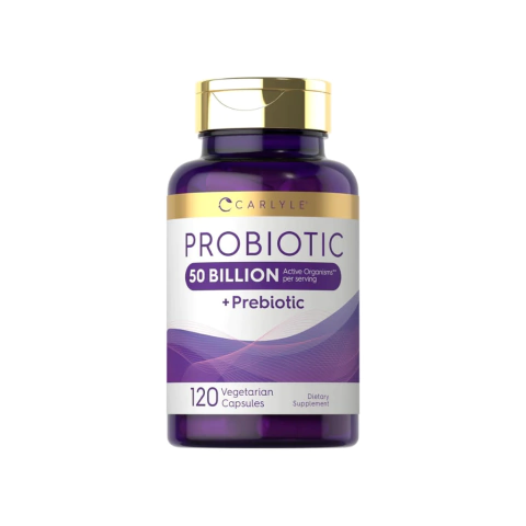 Carlyle Probióticos con prebióticos 120 cápsulas 50 mil millones de organismos activos Suplemento sin OMG y sin gluten ENVIO GRATIS - comprar online