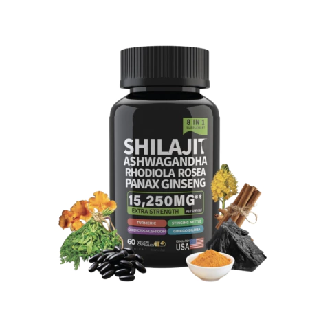 Shilajit Ashwagandha Rhodiola Ginseng Cordyceps 8 En 1 Puro 15250mg 60 Cápsulas - comprar online