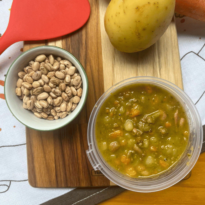 2.5 Carne Moída, Feijão, Cenoura, Batata e Espinafre