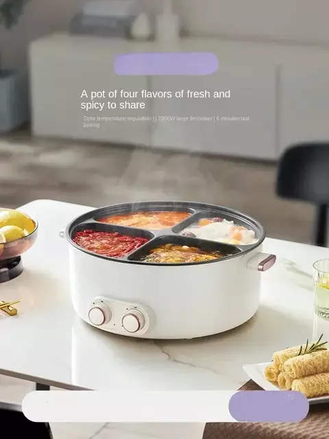 panela elétrica de quatro partes multifuncional doméstica