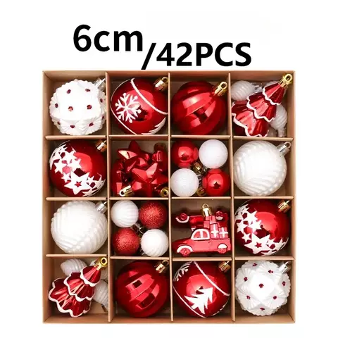 Kit 42 Bolas de Natal 6cm Premium Decoradas 2025