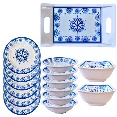 Conjunto Gourmet Azul – Aparelho de Jantar em Melamina - comprar online