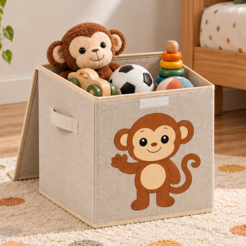 CAIXA ORGANIZADORA INFANTIL ANIMAL BOX - MACACO
