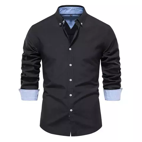 Camisa Oxford Masculina Manga Longa