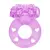 Anel peniano flexível roxo com mini cápsula vibratória e design de coelho