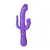 Vibrador ponto G com estimulador de clitóris e plug anal, na cor roxo, com design anatômico e 12 modos de vibração.