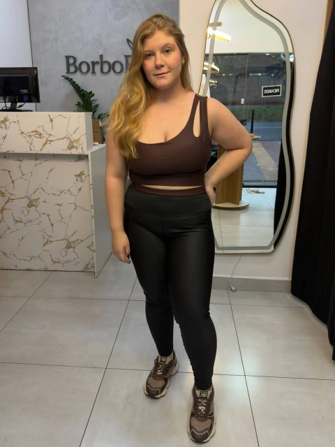 Conjunto Fitness Calça e Top Gota Bicolor Suplex Power