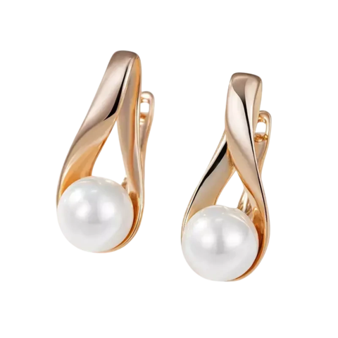 Doce Pérola – Brincos Clássicos Vintage com Banho em Ouro Rosa - comprar online