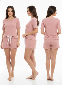 Short Doll Bia Ondulado – Cor Salmão - Camis Pijamas
