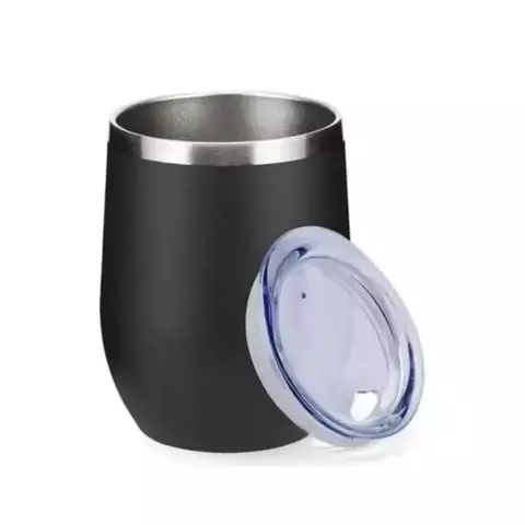 Copo Cuia Térmico 360ml Em Inox Com Tampa Acrílica Fosco