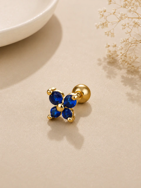 Pendiente Mariposa Azul De Acero Inoxidable 304 - (2 piezas)