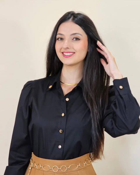 Camisa Luisa (Preta) - PRÉ VENDA