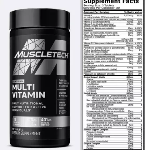 Multivitamínico - Muscletech - 90 tabletas