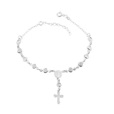 Pulseira de Terço com Zirconias