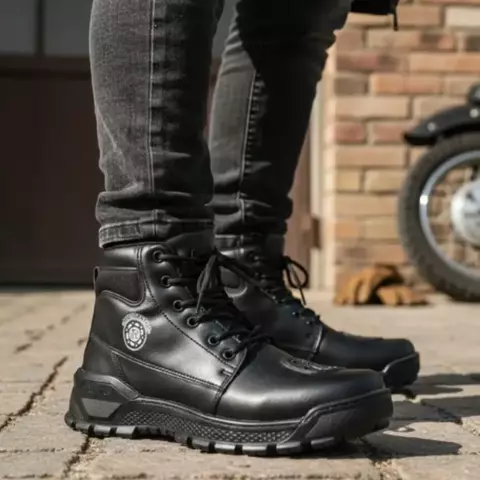 Bota em Couro com Biqueira de Proteção