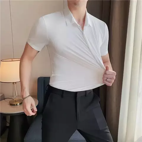 Camisa masculina manga curta negócios casual BRADO
