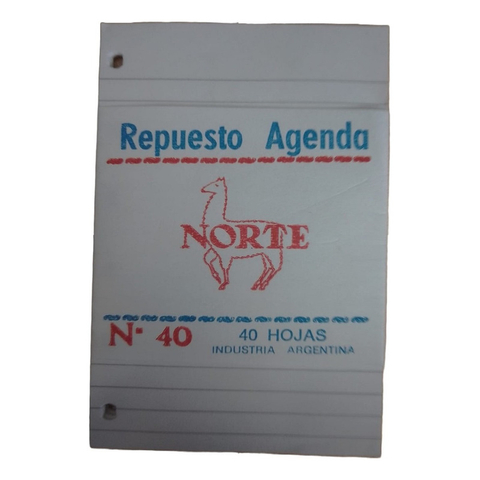 Repuesto De Hojas P/ Agenda Norte N°40 X40hs
