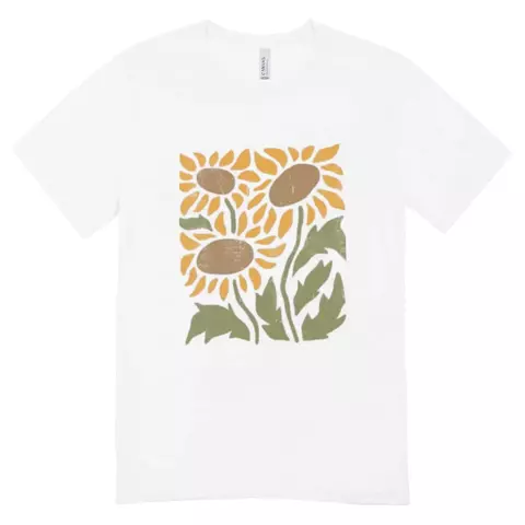 Camisa Feminina Baby Look Girassol