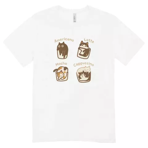 Camisa Feminina Baby Look Coffee Cats