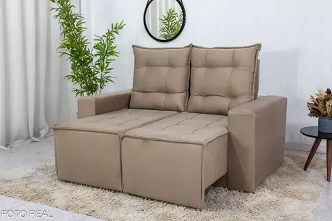 Sofá Retrátil Reclinável Rafaela 1.40m Veludinho Cinza A15