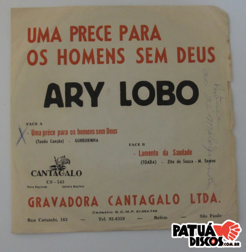 Ary Lobo - Uma Prece Para Os Homens Sem Deus - 7"