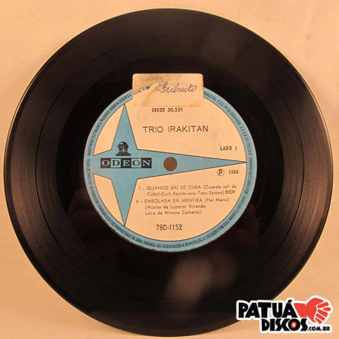 Trio Irakitan - Quando Saí De Cuba / Emobolada Da Mentira / Vida Bacana (La Tramontana) / Pega A Voga Cabeludo  - 7"