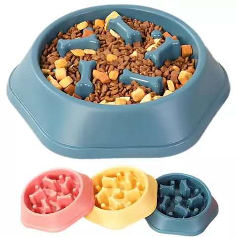 Alimentador lento para cães, tigela anti-asfixia para comida de cachorro