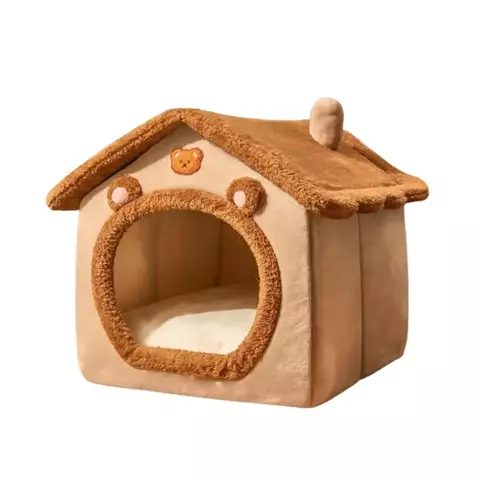 Casinha Pet Dobrável – Toca Lavável com Almofada para Gatos e Cães Pequenos