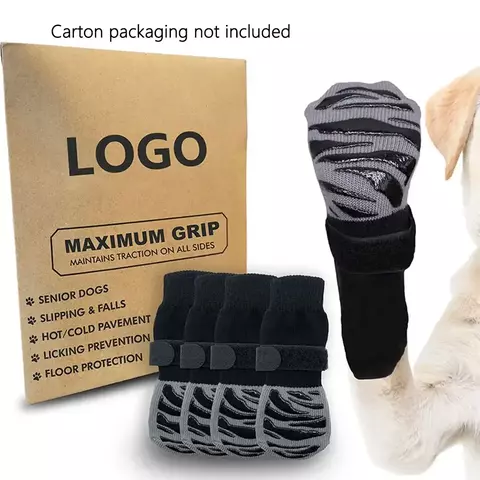 Meias Antiderrapantes Premium para Cães (kit com 4) – Aderência Extra para Piso de Madeira