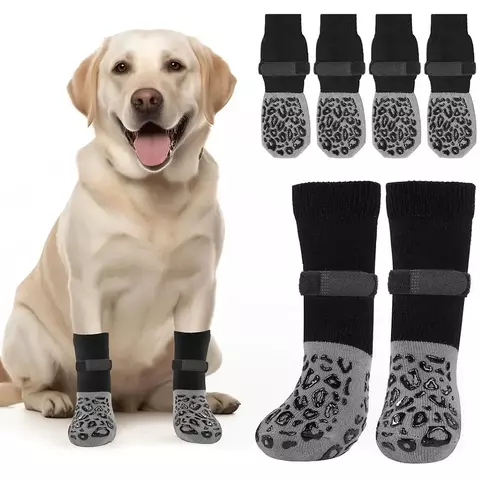 Meias de proteção p/ patas de cães – antiderrapantes, evita lamber/morder (4 un.)