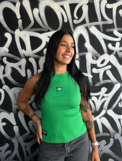 Regata UC Canelada Com Bordado Frontal Brasil